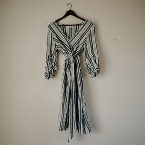 Navy Striped Gauze Dress